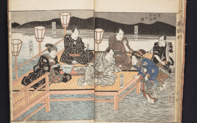 Utagawa Kunisada 歌川国貞, Totoya Hokkei 魚屋北渓, Natsu no Fuji 夏の富士, 1827
